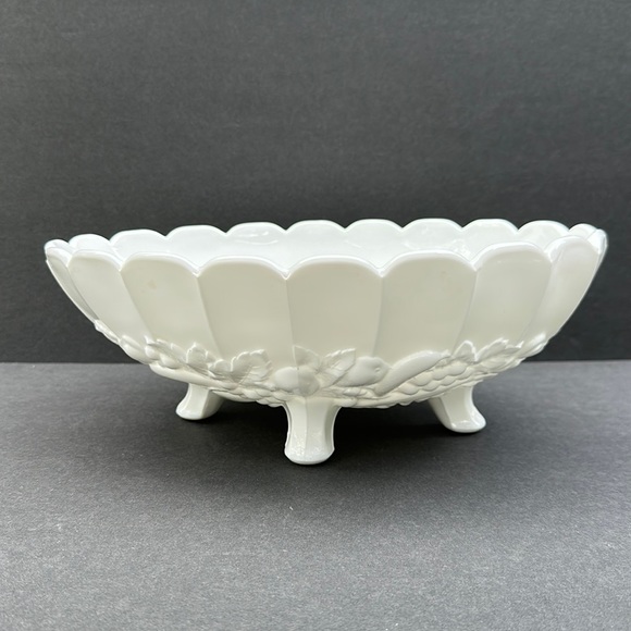 Other - Vintage Milk Glass large oval footed fruit bowl